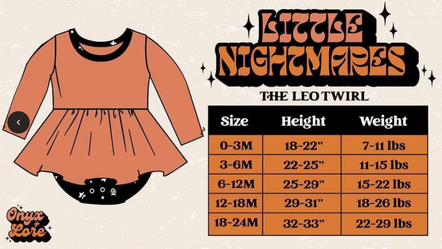 Ready to Ship-Spooky Pumpkin Muffin Baby Twirl Leo Dress 0-24m!