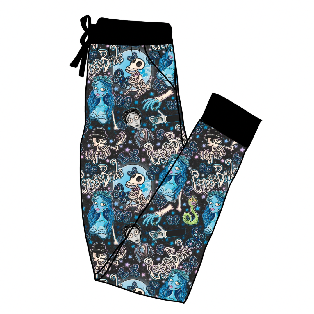 Cute Gothy Corpse Bride Joggers!  Friends + Moments!