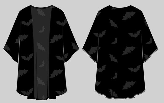 Ready to Ship - Black Bats Mysterium Spellduster- Monochrome  + Black + Kiddo-Adult!