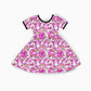 Kids Fairy Magical Friends Wildlife Rainbow Twirl Bamboo Dress! Opossum + Raccoon!