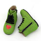 Red Heart  + Green Mean one Vintage Nyx Booties!