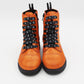 Enchanted Orange Hocus Pocus Shimmer Combat Boots w/ Ghostie + Black Laces