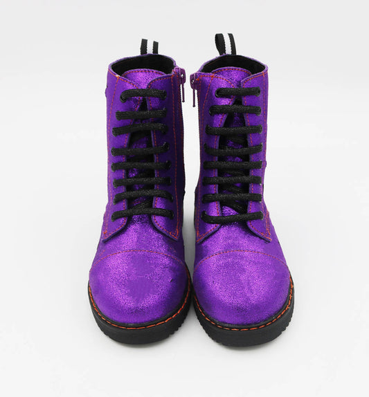 Solid Shimmer Mystical Purple Combat Boots!