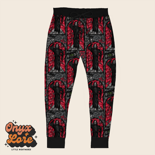 Ready to Ship-What's your favorite scary movie!! Ghost Face Adult Joggers!