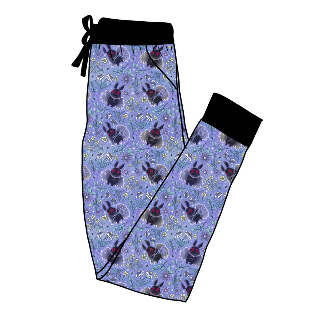 Mothman Comfy Bamboo Lavender Floral Joggers~