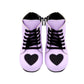 Lavender + Matte Black Candy Heart Pastel Goth Boots!