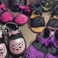 READY to SHIP - Brewing Potion Purple Bat + Moon Sueded Eris Sandals