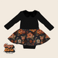 READY TO SHIP - VICTORIAN SALEM Embroidered Fall Floral Twirl + Spider Web Collar Leo (Baby Sizes)