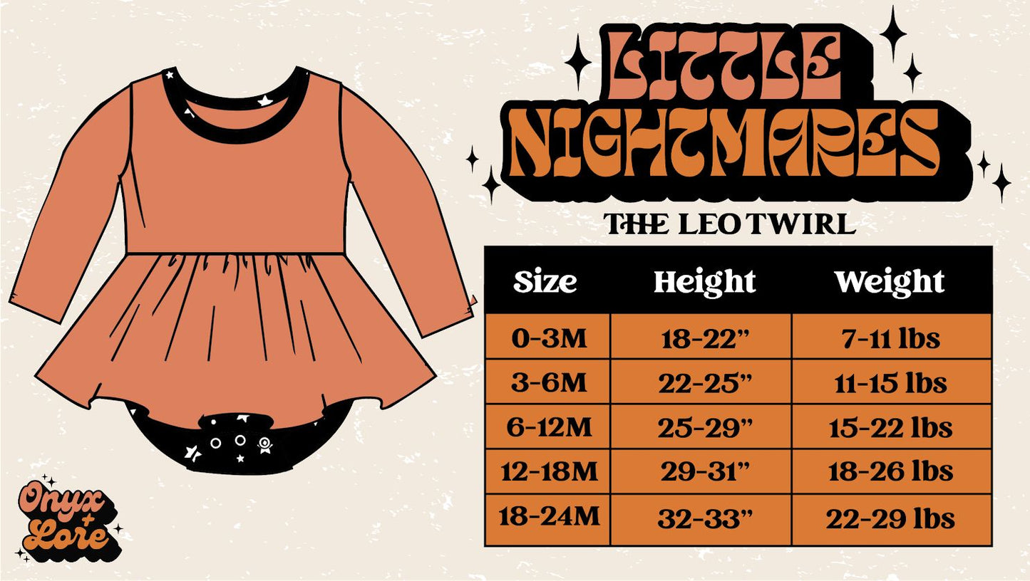 Ready to Ship-BABY SIZES- Vintage Halloween Twirl Leo + Spooky Ghosts + Witches + Pumpkins + Black Cats!