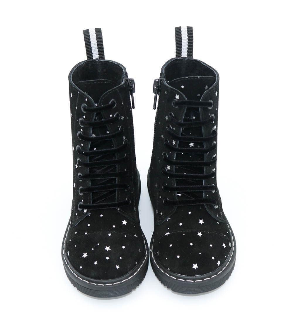 Mystical Black + Silver Starseed Combats! Witchy Boots!