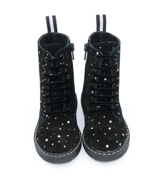 Mystical Black + Silver Starseed Combats! Witchy Boots!