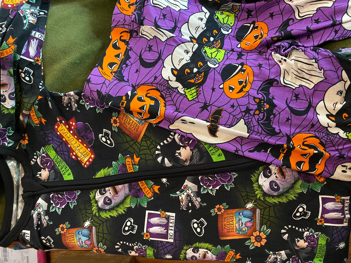 Ready to Ship-Vintage Halloween Two Piece-- Witches, Ghosts and Pumpkins!