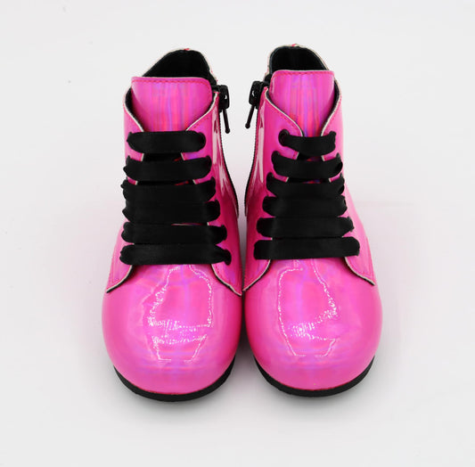 Punk Doll Pink Hologram Nyx Boots + Ribbon Laces + Booties