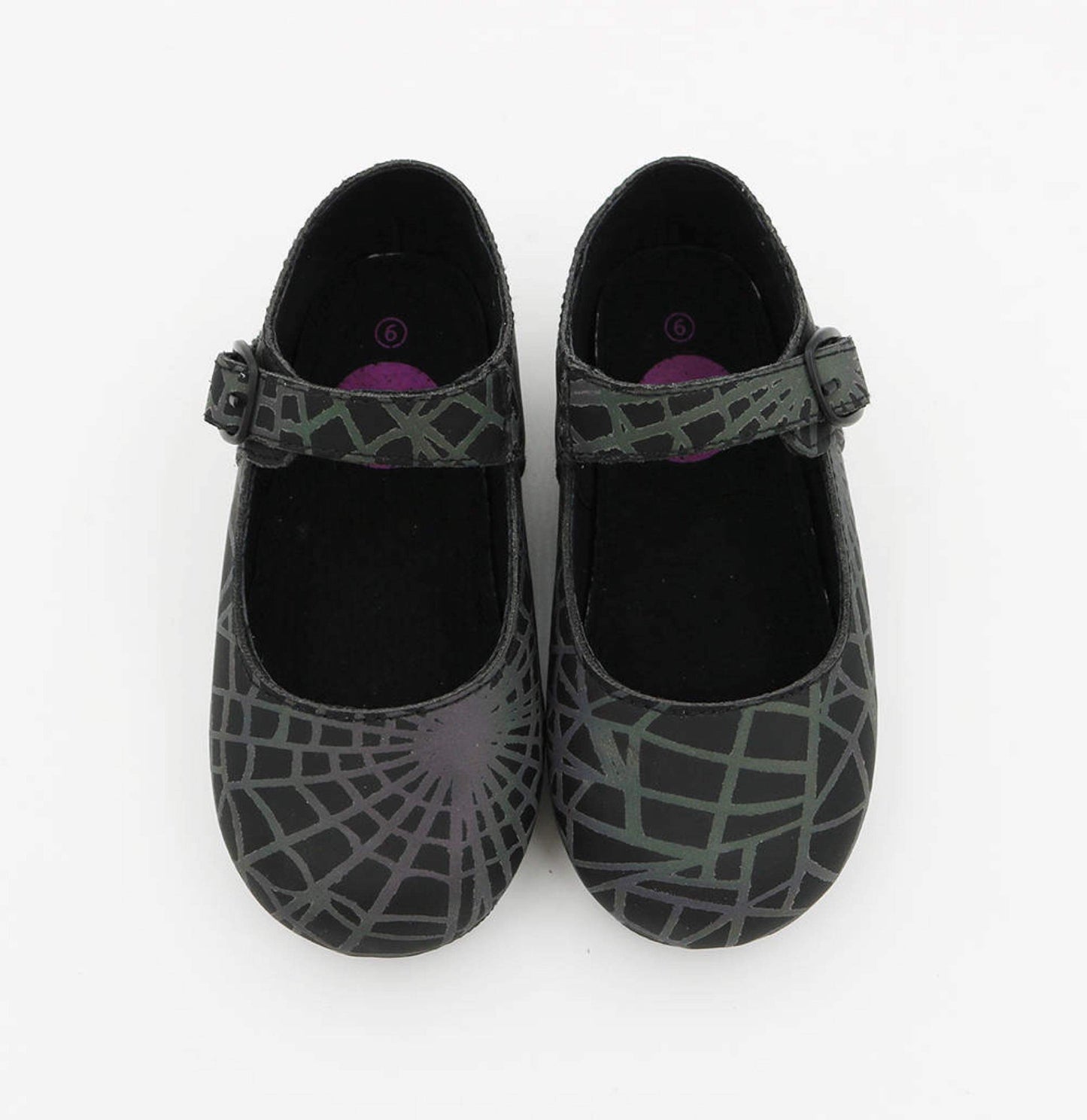 Spooky Girl Spiderweb Reflective Glowy Mary Janes!