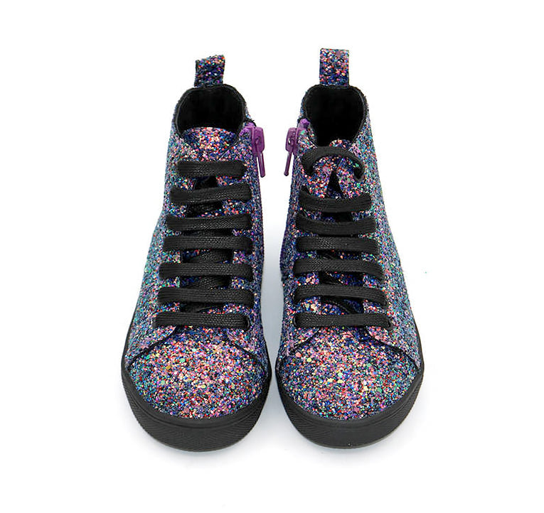 Get Lit Hightop -- Magical Glitter + Black rubber soles